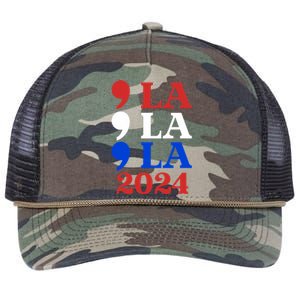 Comma La Kamala Vote For 2024 President Kamala Harris Retro Rope Trucker Hat Cap