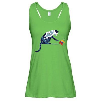 Cat Lovers Kamala Harris Blue Cat Sarcastic Ladies Essential Flowy Tank