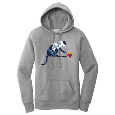 Cat Lovers Kamala Harris Blue Cat Sarcastic Women's Pullover Hoodie