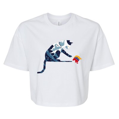 Cat Lovers Kamala Harris Blue Cat Sarcastic Bella+Canvas Jersey Crop Tee