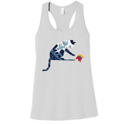 Cat Lovers Kamala Harris Blue Cat Sarcastic Women's Racerback Tank