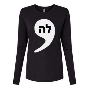 Comma La Kamala Hebrew Alphabet Cute Womens Cotton Relaxed Long Sleeve T-Shirt