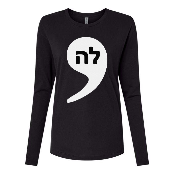 Comma La Kamala Hebrew Alphabet Cute Womens Cotton Relaxed Long Sleeve T-Shirt