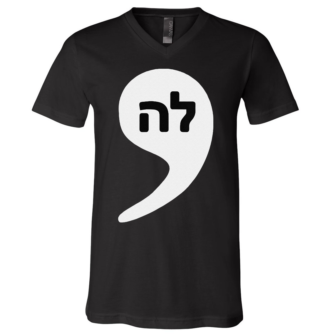 Comma La Kamala Hebrew Alphabet Cute V-Neck T-Shirt