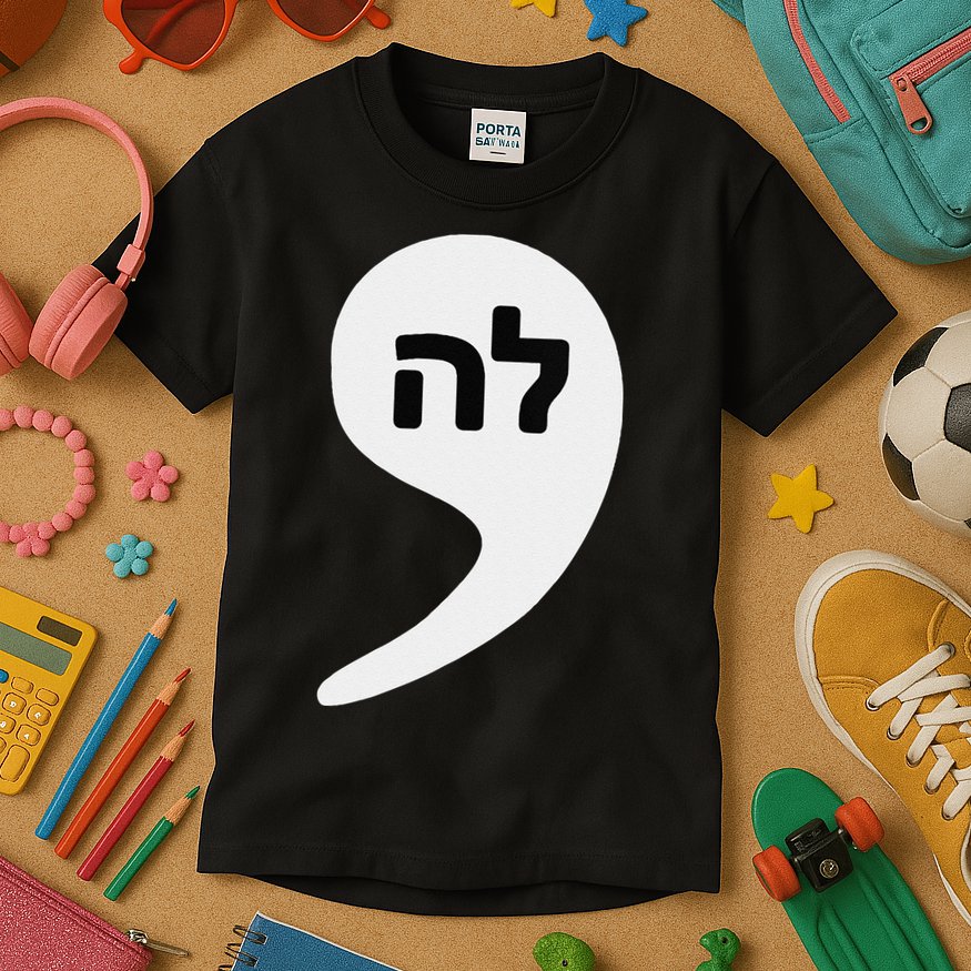 Comma La Kamala Hebrew Alphabet Cute Kids T-Shirt