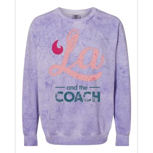 Comma La Kamala Harris Tim Walz Coach 2024 La Comma Colorblast Crewneck Sweatshirt