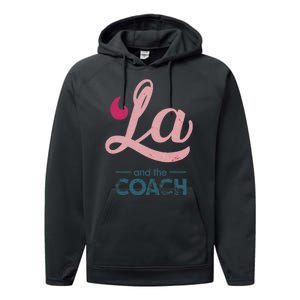 Comma La Kamala Harris Tim Walz Coach 2024 La Comma Performance Fleece Hoodie