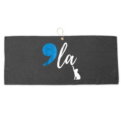 Comma +  La Kamala Harris Vote For Childless Cat Ladies Large Microfiber Waffle Golf Towel