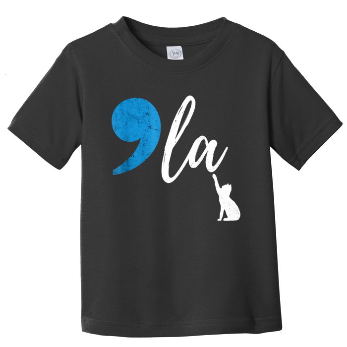 Comma +  La Kamala Harris Vote For Childless Cat Ladies Toddler T-Shirt