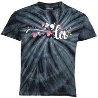 Comma La Kamala Harris Vintage Floral Feminine President Kids Tie-Dye T-Shirt