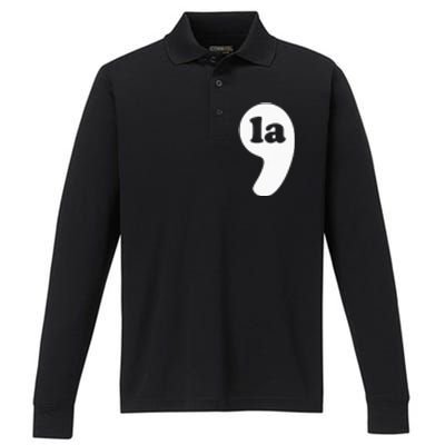 Comma La Kamala Harris Performance Long Sleeve Polo