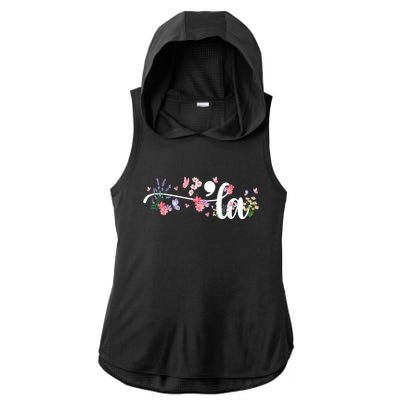 Comma La Kamala Harris Vintage Floral Feminine President Ladies PosiCharge Tri-Blend Wicking Draft Hoodie Tank