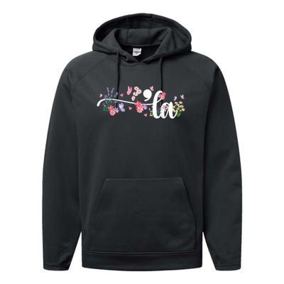 Comma La Kamala Harris Vintage Floral Feminine President Performance Fleece Hoodie