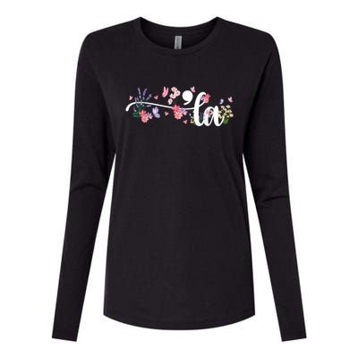 Comma La Kamala Harris Vintage Floral Feminine President Womens Cotton Relaxed Long Sleeve T-Shirt