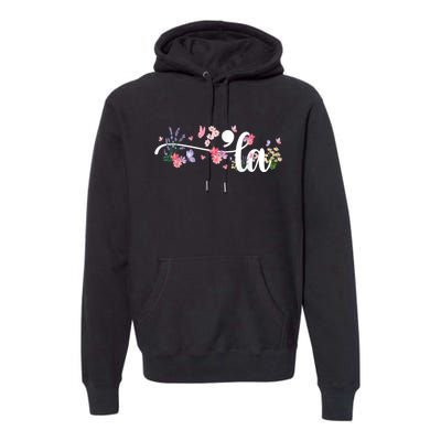 Comma La Kamala Harris Vintage Floral Feminine President Premium Hoodie