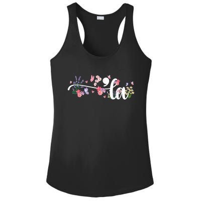 Comma La Kamala Harris Vintage Floral Feminine President Ladies PosiCharge Competitor Racerback Tank