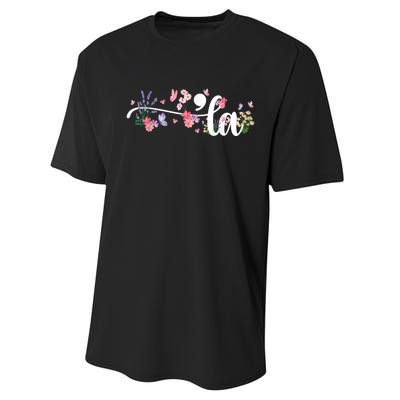 Comma La Kamala Harris Vintage Floral Feminine President Performance Sprint T-Shirt