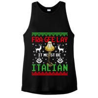 Fragile Christmas Leg Lamp FRA GEE LAY It Must Be Italian Ugly Sweater Ladies PosiCharge Tri-Blend Wicking Tank