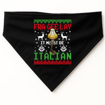 Fragile Christmas Leg Lamp FRA GEE LAY It Must Be Italian Ugly Sweater USA-Made Doggie Bandana