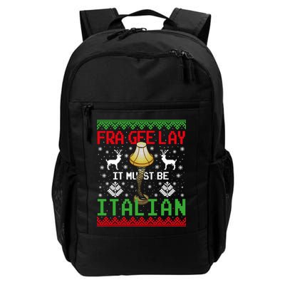 Fragile Christmas Leg Lamp FRA GEE LAY It Must Be Italian Ugly Sweater Backpack