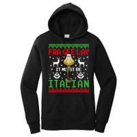 Fragile Christmas Leg Lamp FRA GEE LAY It Must Be Italian Ugly Sweater Women's Pullover Hoodie