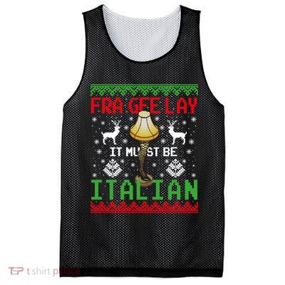 Fragile Christmas Leg Lamp FRA GEE LAY It Must Be Italian Ugly Sweater Mesh Reversible Basketball Jersey Tank