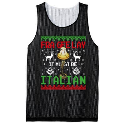 Fragile Christmas Leg Lamp FRA GEE LAY It Must Be Italian Ugly Sweater Mesh Reversible Basketball Jersey Tank