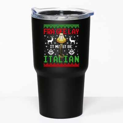 Fragile Christmas Leg Lamp FRA GEE LAY It Must Be Italian Ugly Sweater Tumbler