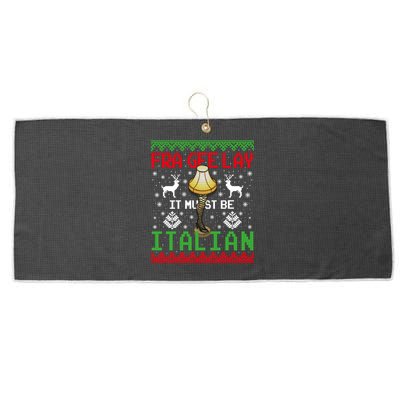 Fragile Christmas Leg Lamp FRA GEE LAY It Must Be Italian Ugly Sweater Large Microfiber Waffle Golf Towel