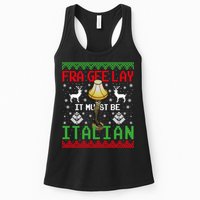 Fragile Christmas Leg Lamp FRA GEE LAY It Must Be Italian Ugly Sweater Womens Tank Top