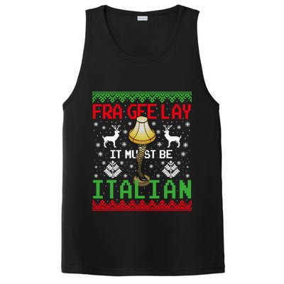 Fragile Christmas Leg Lamp FRA GEE LAY It Must Be Italian Ugly Sweater PosiCharge Competitor Tank