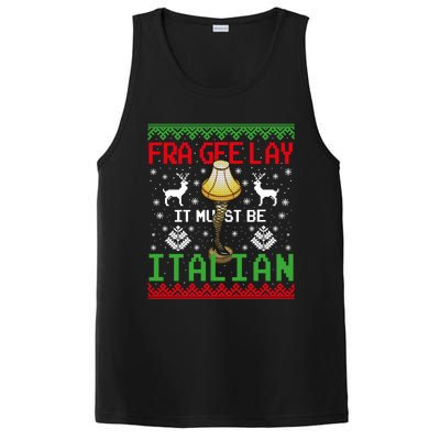 Fragile Christmas Leg Lamp FRA GEE LAY It Must Be Italian Ugly Sweater PosiCharge Competitor Tank