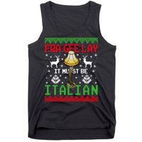 Fragile Christmas Leg Lamp FRA GEE LAY It Must Be Italian Ugly Sweater Tank Top
