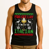 Fragile Christmas Leg Lamp FRA GEE LAY It Must Be Italian Ugly Sweater Tank Top