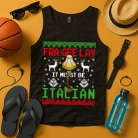 Fragile Christmas Leg Lamp FRA GEE LAY It Must Be Italian Ugly Sweater Tank Top