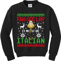 Fragile Christmas Leg Lamp FRA GEE LAY It Must Be Italian Ugly Sweater Kids Sweatshirt