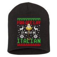 Fragile Christmas Leg Lamp FRA GEE LAY It Must Be Italian Ugly Sweater Short Acrylic Beanie