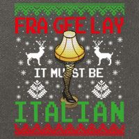Fragile Christmas Leg Lamp FRA GEE LAY It Must Be Italian Ugly Sweater Cotton Canvas Backpack
