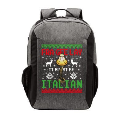 Fragile Christmas Leg Lamp FRA GEE LAY It Must Be Italian Ugly Sweater Vector Backpack