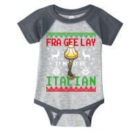 Fragile Christmas Leg Lamp FRA GEE LAY It Must Be Italian Ugly Sweater Infant Baby Jersey Bodysuit