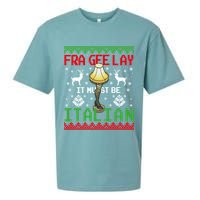 Fragile Christmas Leg Lamp FRA GEE LAY It Must Be Italian Ugly Sweater Sueded Cloud Jersey T-Shirt