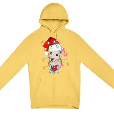 Christmas Lights Labrador Retriever Funny Xmas Cute Gift Premium Pullover Hoodie