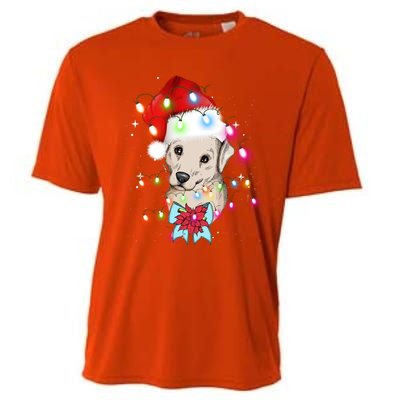 Christmas Lights Labrador Retriever Funny Xmas Cute Gift Cooling Performance Crew T-Shirt