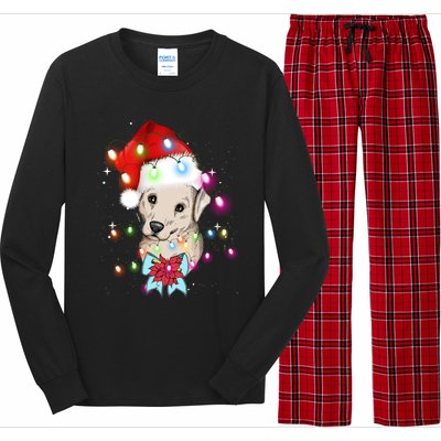 Christmas Lights Labrador Retriever Funny Xmas Cute Gift Long Sleeve Pajama Set