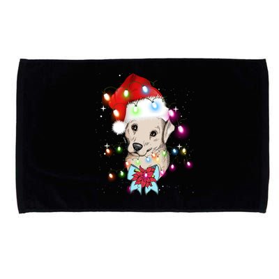 Christmas Lights Labrador Retriever Funny Xmas Cute Gift Microfiber Hand Towel