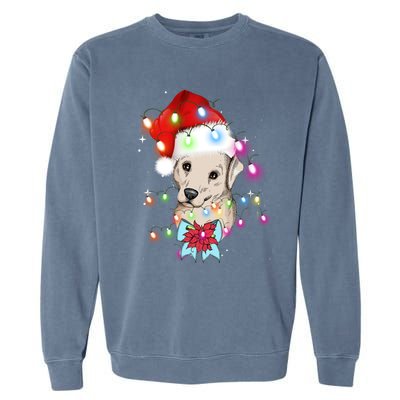 Christmas Lights Labrador Retriever Funny Xmas Cute Gift Garment-Dyed Sweatshirt