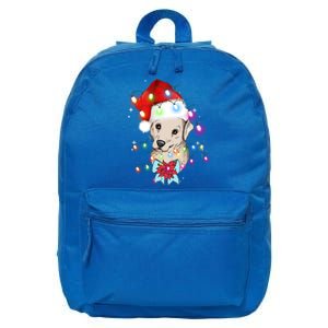 Christmas Lights Labrador Retriever Funny Xmas Cute Gift 16 in Basic Backpack