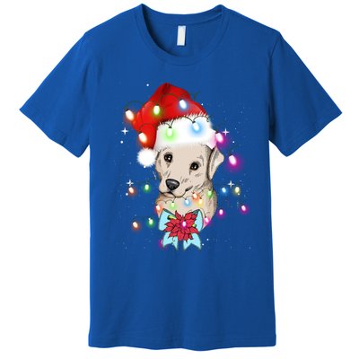 Christmas Lights Labrador Retriever Funny Xmas Cute Gift Premium T-Shirt