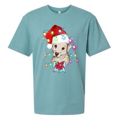 Christmas Lights Labrador Retriever Funny Xmas Cute Gift Sueded Cloud Jersey T-Shirt