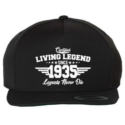 Certified Living Legend Since 1935 Legends Never Die 90th Birthday Wool Snapback Cap